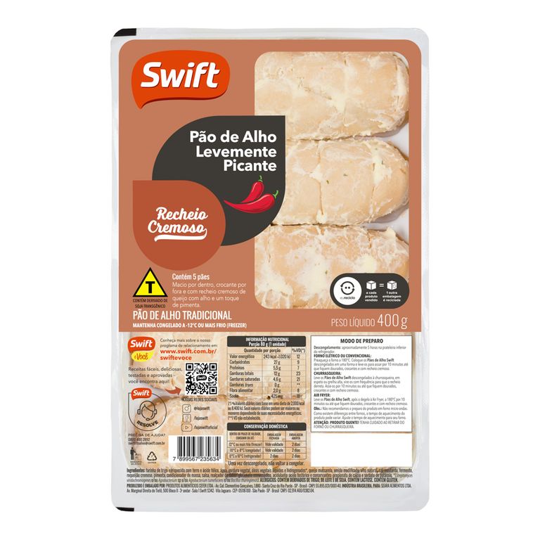 PÃO DE ALHO BAGUETE PICANTE 400G