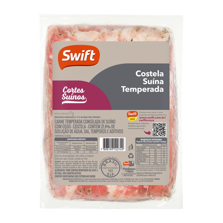 COSTELA SUÍNA TEMPERADA DE 0,4KG A 1,2KG