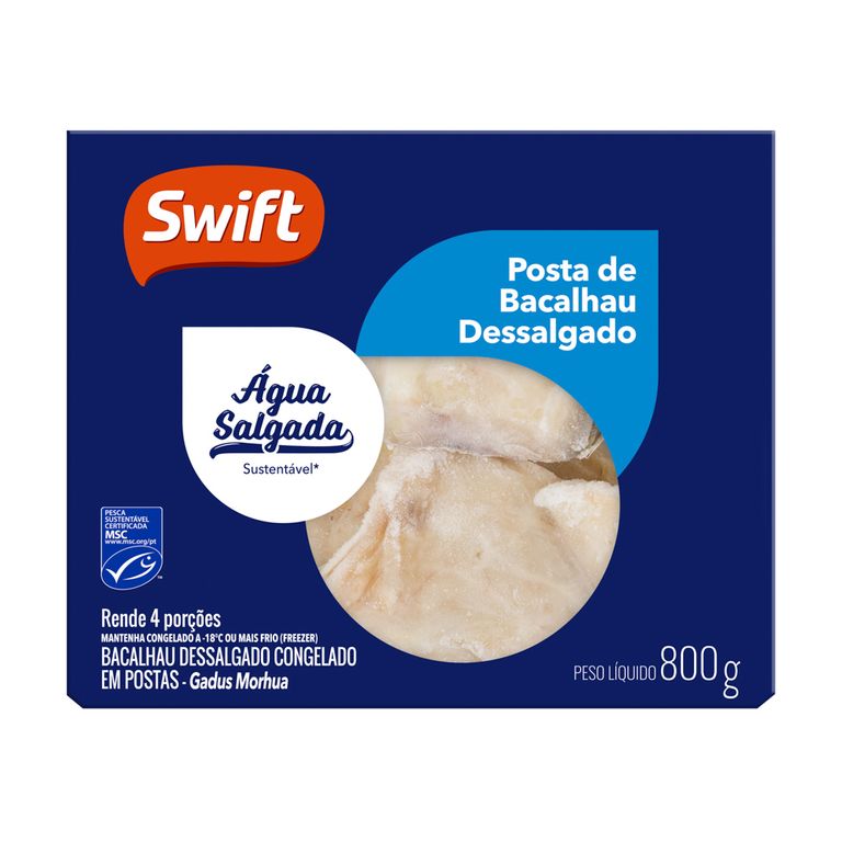 POSTAS DE BACALHAU DESSALGADO 800G