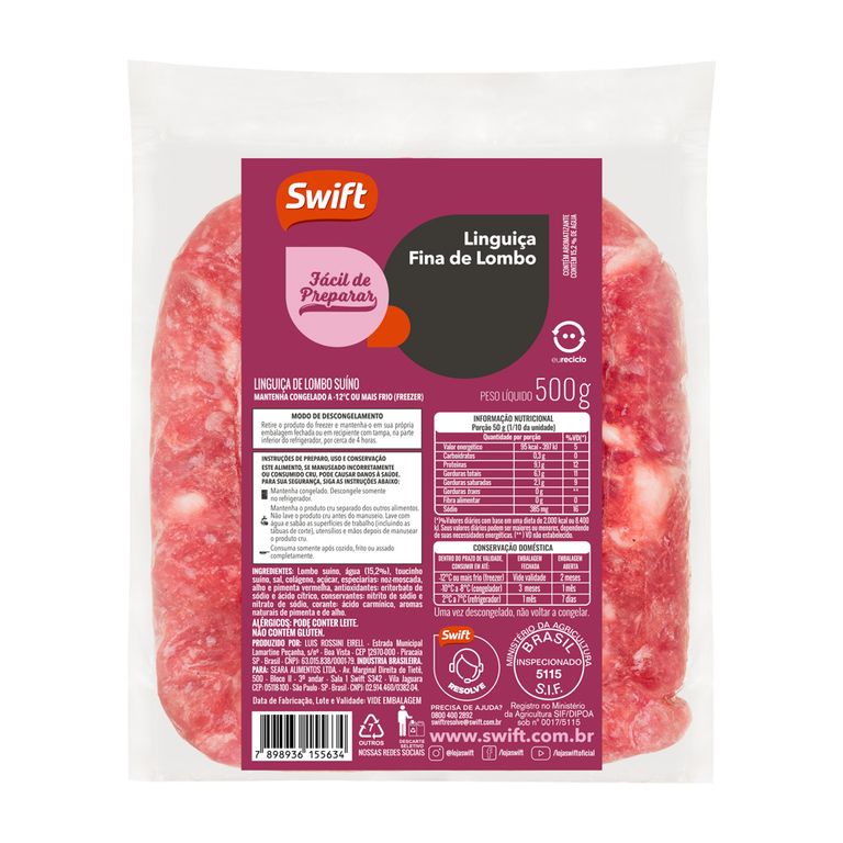 LINGUIÇA DE LOMBO FINA 500G