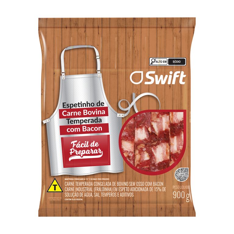 ESPETINHO BOVINO COM BACON 900G