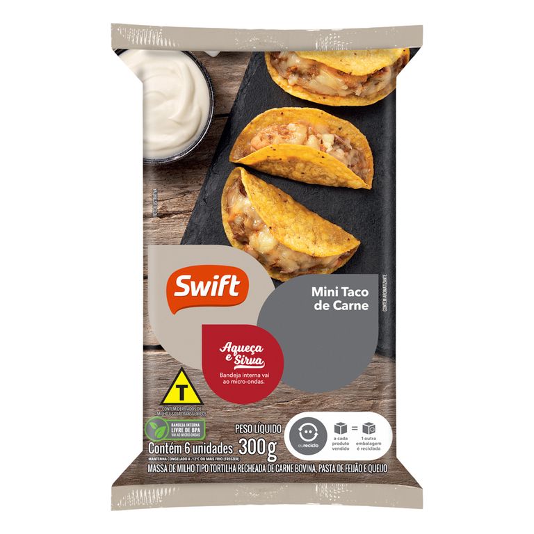 MINI TACO DE CARNE E QUEIJO 300G