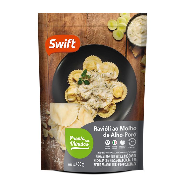 RAVIOLI AO MOLHO DE ALHO-PORÓ 400G
