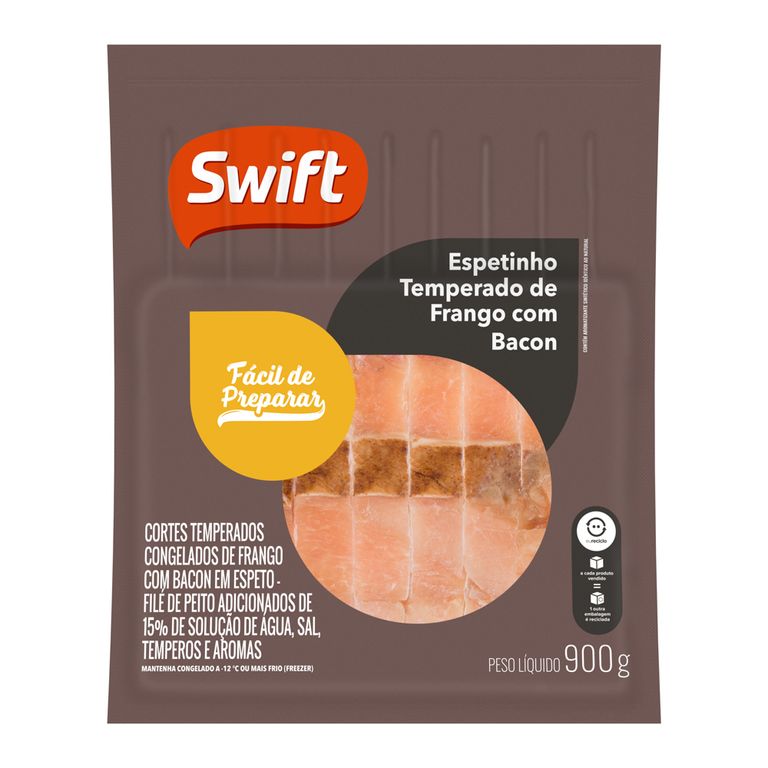 ESPETINHO DE FRANGO COM BACON 900G