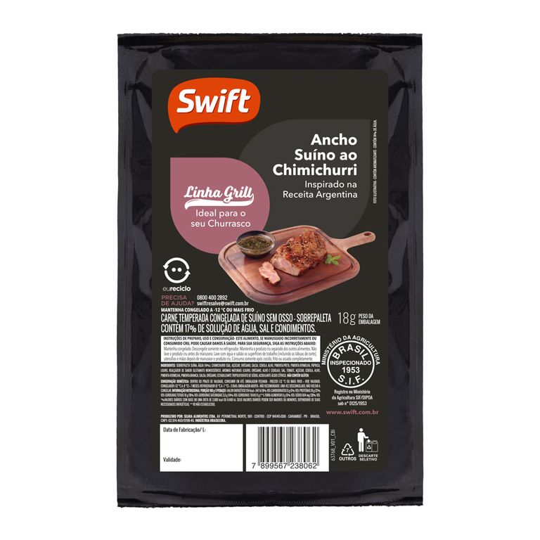 ANCHO SUINO AO CHIMICHURRI  GRILL DE 0,8KG A 1,0KG