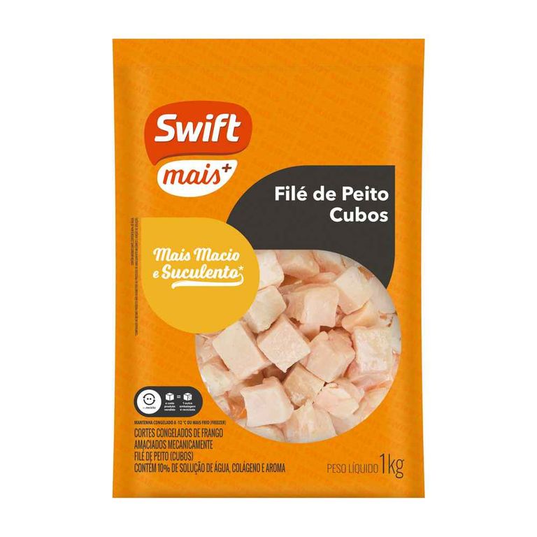 FILÉ DE PEITO EM CUBOS LINHA MAIS 1KG