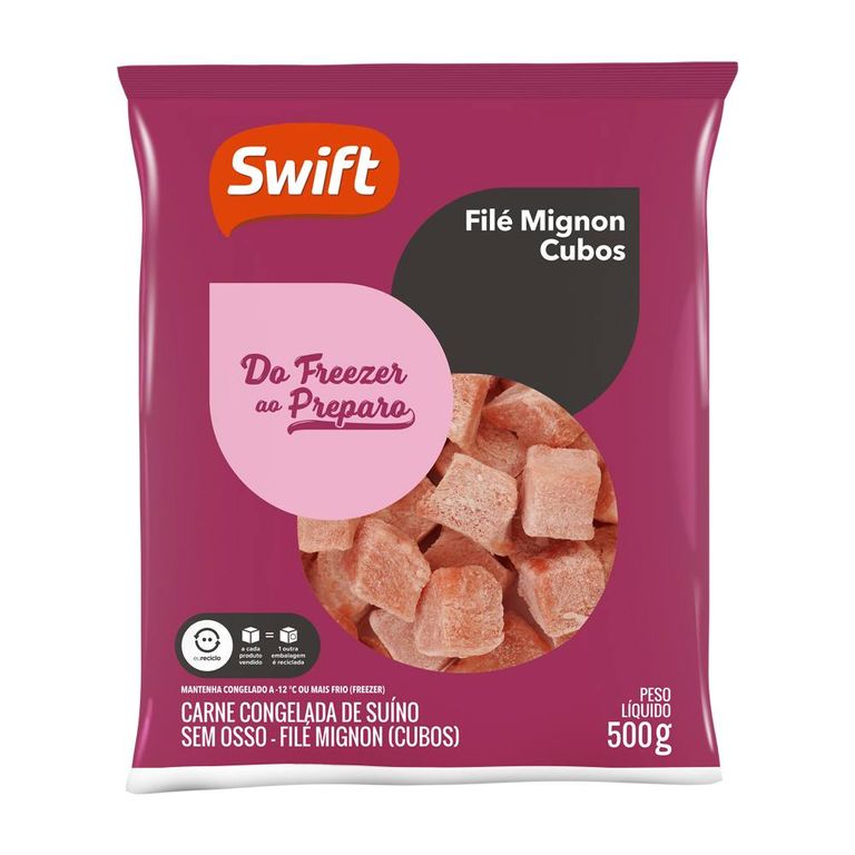 CUBOS DE FILÉ MIGNON SUÍNO 500G