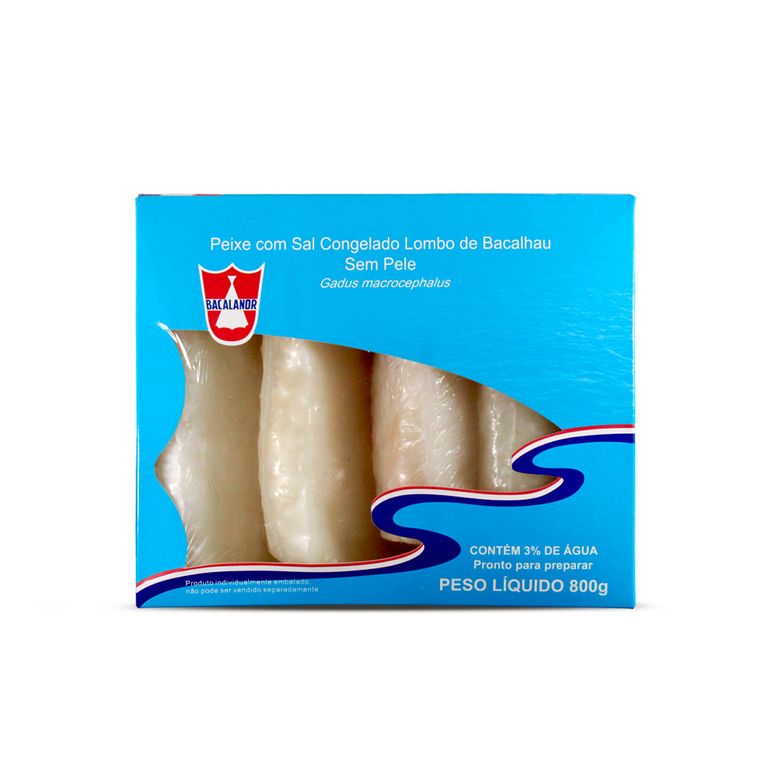 LOMBO DE BACALHAU LEVEMENTE SALGADO BACALANOR 800G