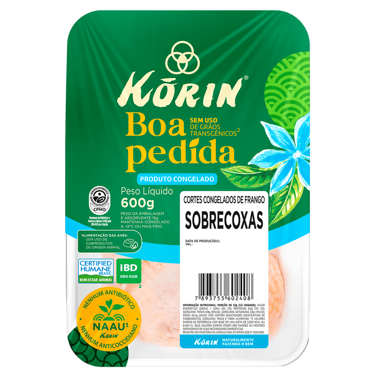 SOBRECOXA ORGÂNICA KORIN 600G