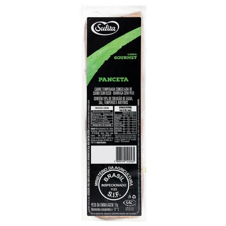 PANCETA SUÍNA GOURMET TEMPERADA SULITA DE 0,3KG A 0,8KG